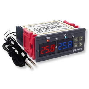 Podwójny regulator temperatury do 120 °C termostat 2 czujniki STC-3008 230V