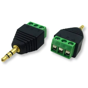 Gniazdo mini jack 3.5mm TRS 3-pin męskie audio stereo + złącze śrubowe
