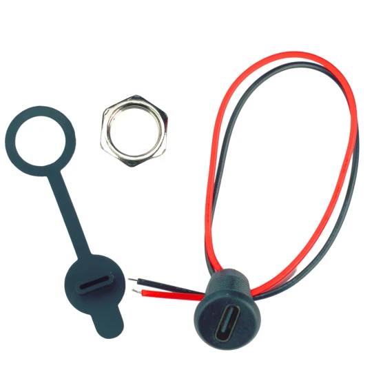 Gniazdo USB-C Panelowe przykręcane M11 zasilanie V (1)