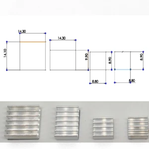 Zestaw 4szt. radiatorów do Raspberry Pi 4B z taśmą termoprzewodzącą - srebrne
