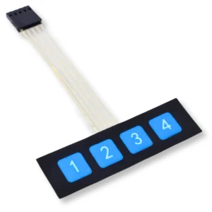 Klawiatura membranowa 1x4 samoprzylepna 4 przyciski 5-pin 35V do Arduino