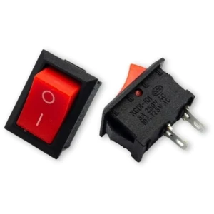 Przełącznik kołyskowy KCD1 101 Mini 6A 250V czerwony ON OFF switch włącznik