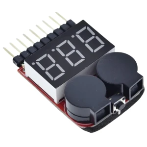 Woltomierz Tester napięcia do ogniw akumulatorów LiPo Li-Ion 1-8S z alarmem
