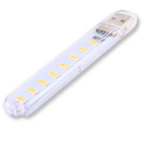 Mini lampka latarka USB mocna do powerbanka 8x LED ciepła na wycieczkę