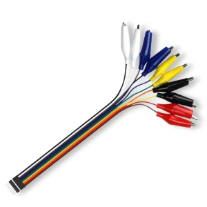 Przewody 10x pomiarowe krokodylki 20 cm goldpin 2.54 męski DuPont pomiarowe