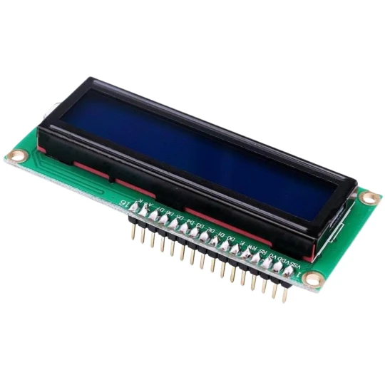 Niebieski wyświetlacz LCD 2x16 HD44780 + zlutowane (1)