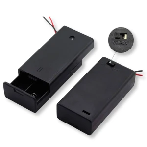 Koszyk na baterie akumulatorki 2x AAA R3 3V z przełącznikiem + klapka kabel