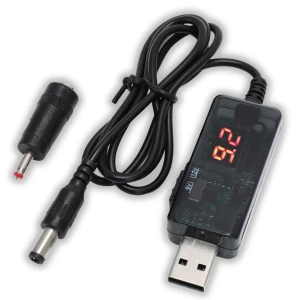 Kabel USB Przetwornica StepUp 9-12V 2A Wyświetlacz Adapter 3.5/1.35 2.5/5.5