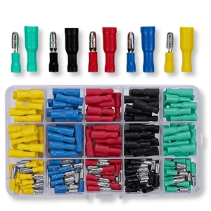 Zestaw 100 szt Konektor 4mm Cylindryczny żeński męski 0.75-1.5mm2 izolowany