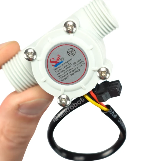 Zdjęcie produktu Czujnik przepływu cieczy ZJ-S201 1-30 l/min gwint 1/2" cala przepływomierz (1)