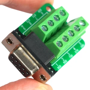 Adapter RS232 DE9 DB9 żeński na terminal block śrubowy D-Sub bezlutowy ARK