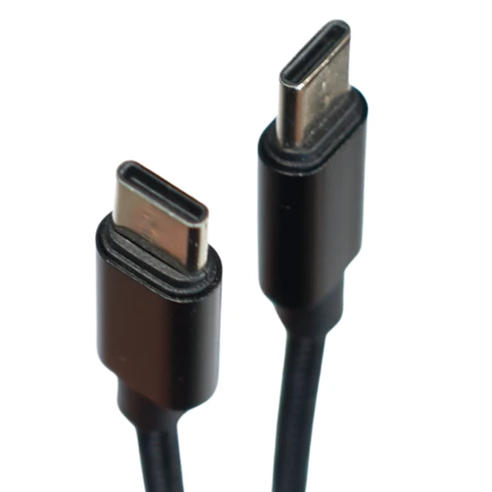 Zdjęcie produktu Przewód Kabel USB-C 1m 60W PD 3A w oplocie do Arduino ESP32 czarny USB 2.0 (1)