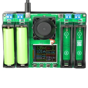 Tester miernik pojemności rezystancji ładowarka ogniw 4x18650 USB-C + ekran