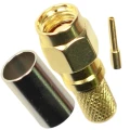 Zdjęcie produktu Złącze wtyk SMA męski zaciskany złocony teflon na kabel H-155 RF-5 RF-240 (1)