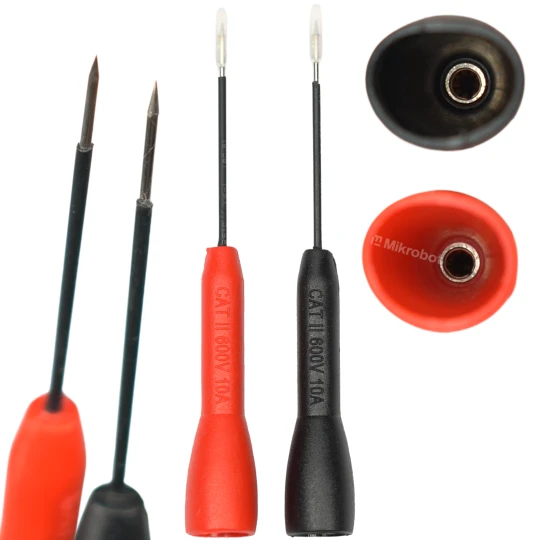 Zdjęcie produktu Końcówka pomiarowa SMD 1mm igły na przewody gniazdo 2mm 10A 600V 2 sztuki (1)