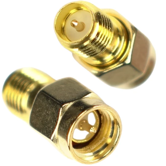 Zdjęcie produktu Adapter konektor antenowy wtyk SMA gniazdo SMA-RP 50 ohm złocone LoRa FPV (1)