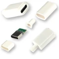 Zdjęcie produktu Gniazdo USB-C 2.0 złącze żeńskie typu C na kabel biała obudowa PCB (1)