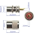 Zdjęcie produktu Wtyk złącze UC-1 UHF męski nakręcany lutowany kabel RG-11 pozłacany PL-259 (5)