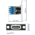Zdjęcie produktu Gniazdo USB-C do zabudowy na panel czarne 4 pinowe panelowe PCB do Arduino (3)
