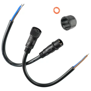 Złącze hermetyczne zasilające 2 PIN z przewodem 40 cm 2x1 zewnętrzne do LED