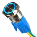 Zdjęcie produktu Przełącznik monostabilny wandaloodporny 16mm niebieski LED 12V-24V 5 pin (2)
