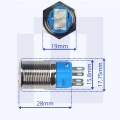 Zdjęcie produktu Przełącznik przycisk monostabilny wytrzymały 16mm biały LED 3V-6V + gniazdo (3)