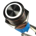 Zdjęcie produktu Przełącznik przycisk monostabilny wytrzymały 16mm biały LED 3V-6V + gniazdo (6)