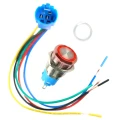 Zdjęcie produktu Przełącznik monostabilny wandaloodporny 16mm LED czerwony 12-24V + gniazdo (1)